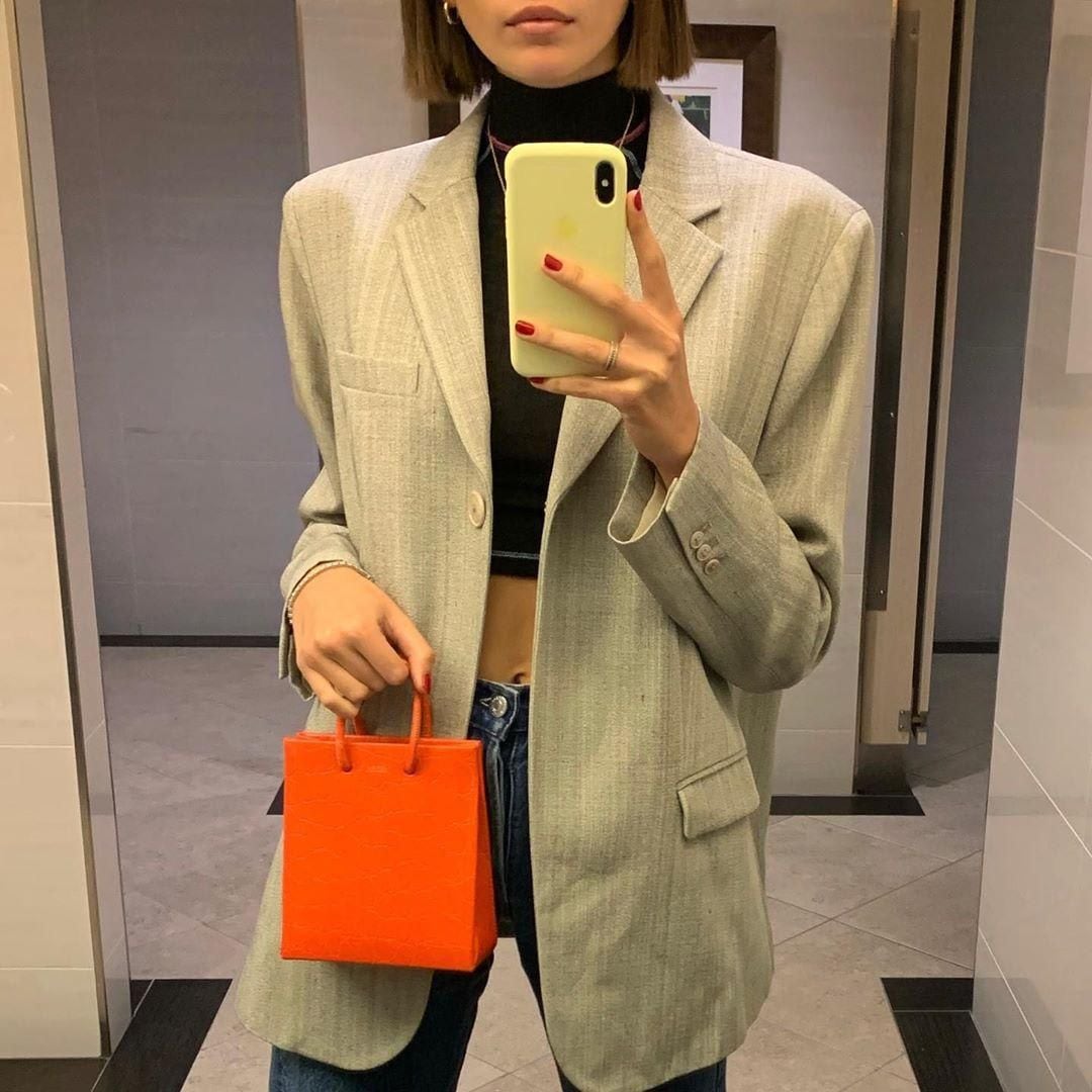 Kaia Gerber with The Prima Short Handbag by Medea