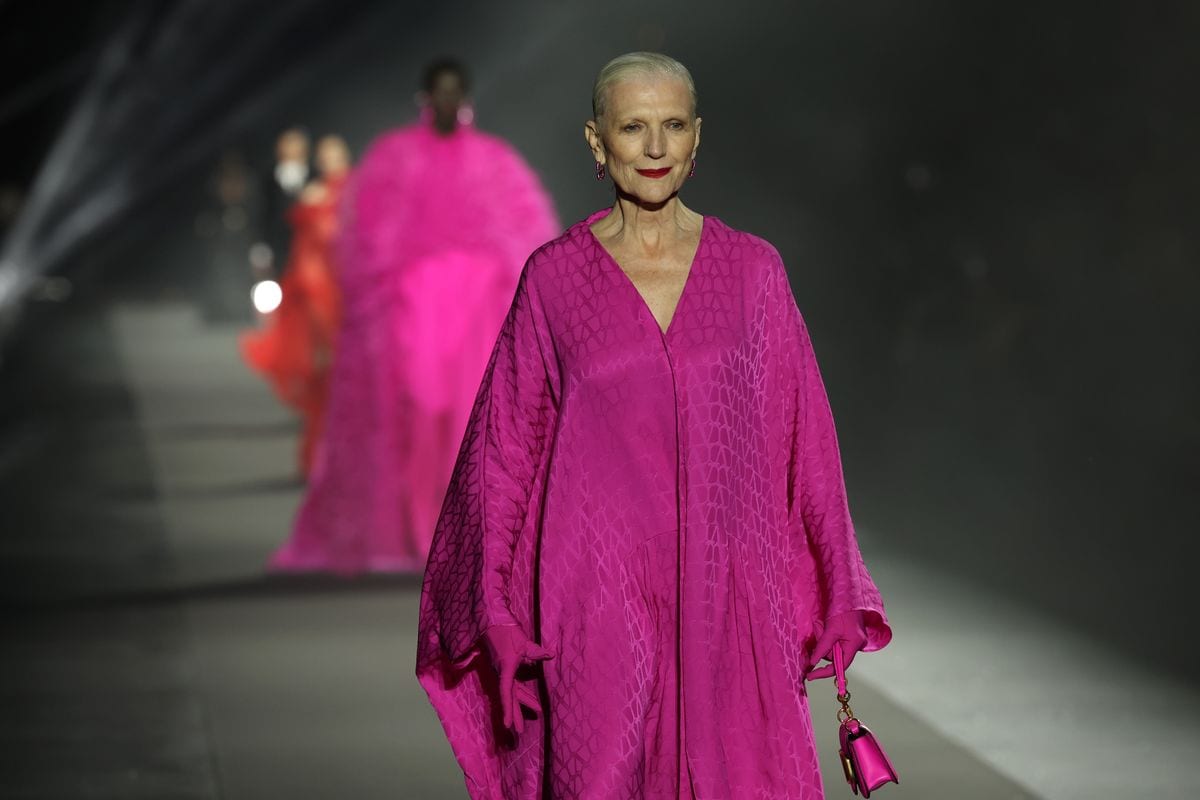 Maye Musk walks the runway at the LuisaViaRoma & British Vogue "Runway Icons" 