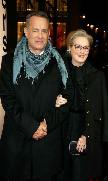 Tom Hanks and Meryl Streep made for a classy pair as they premiered their film <i>The Post</i> (which is titled Pentagon Papers in France) on January 13 at the Cinema UGC Normandie in Paris, France. The Oscar-winning duo were also joined by the film's acclaimed director Steven Spielberg.
Photo: Bertrand Rindoff Petroff/Getty Images