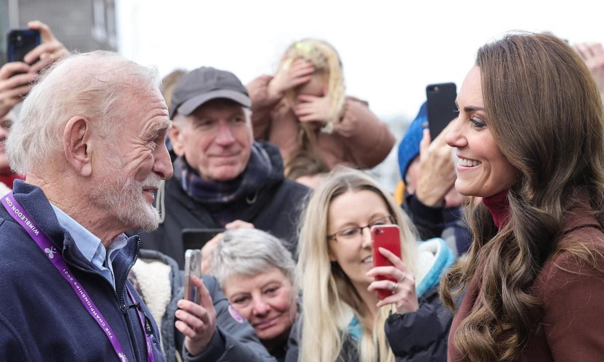 The Princess of Wales reunited with one of her former school teachers on Feb. 9 in Falmouth