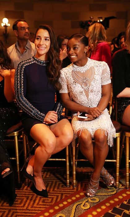 A gold-winning front row! Final Five members, Aly Raisman and Simone Biles attended the Sherri Hill presentation held at Gotham Hall. While discussing fashion week with <b>HELLO!</b> Aly said, "It's a lot of fun. It's a really neat experience and I love fashion so it's always interesting seeing all the cool designs."
Photo: Johnny Nunez/FilmMagic