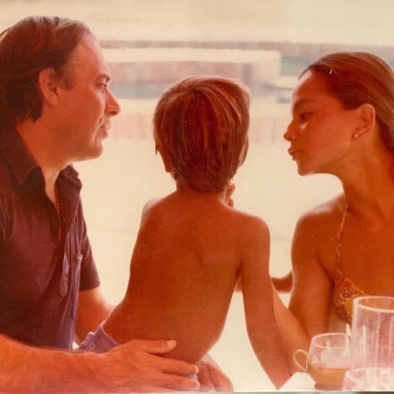 Enrique Iglesias with his mother Isabel Preysler and his stepfather Carlos Falcó