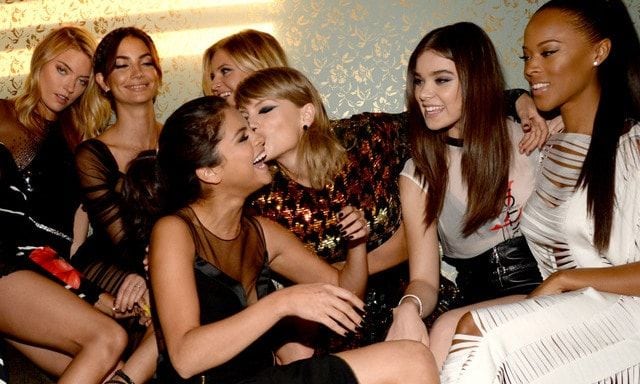 August 30: Taylor Swift's table at the Republic Records VMA party at Ysabel was stocked with gorgeous ladies including Martha Hunt, Lily Aldridge, Selena Gomez, Hailee Steinfeld and Serayah McNeill as well as Tequila Avion Reposado.
<br><br>
Photo: Getty Images