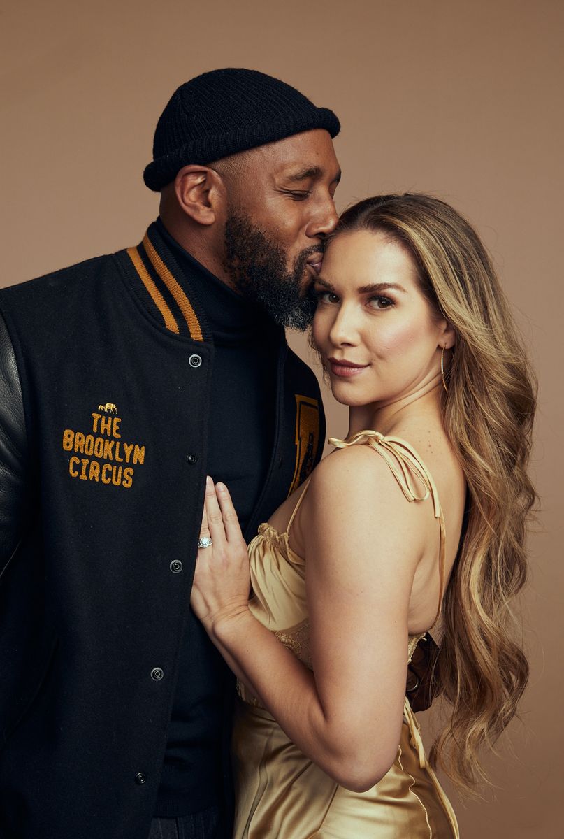 LOS ANGELES, CALIFORNIA - DECEMBER 05: (L-R) Stephen "tWitch" Boss and Allison Holker pose in the IMDb Exclusive Portrait Studio at The Critics Choice Association 5th Annual Celebration of Black Cinema & Television at Fairmont Century Plaza on December 05, 2022 in Los Angeles, California. (Photo by Michael Rowe/Getty Images for IMDb) 