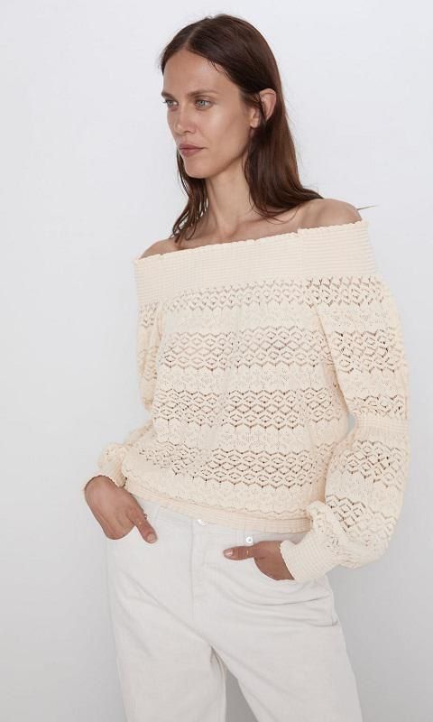 Textured Off-The-Shoulder Top by Zara