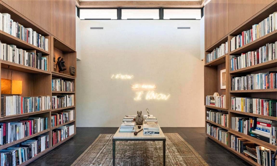 Ellen DeGeneres and Portia de Rossi's library in their mansion that just sold.