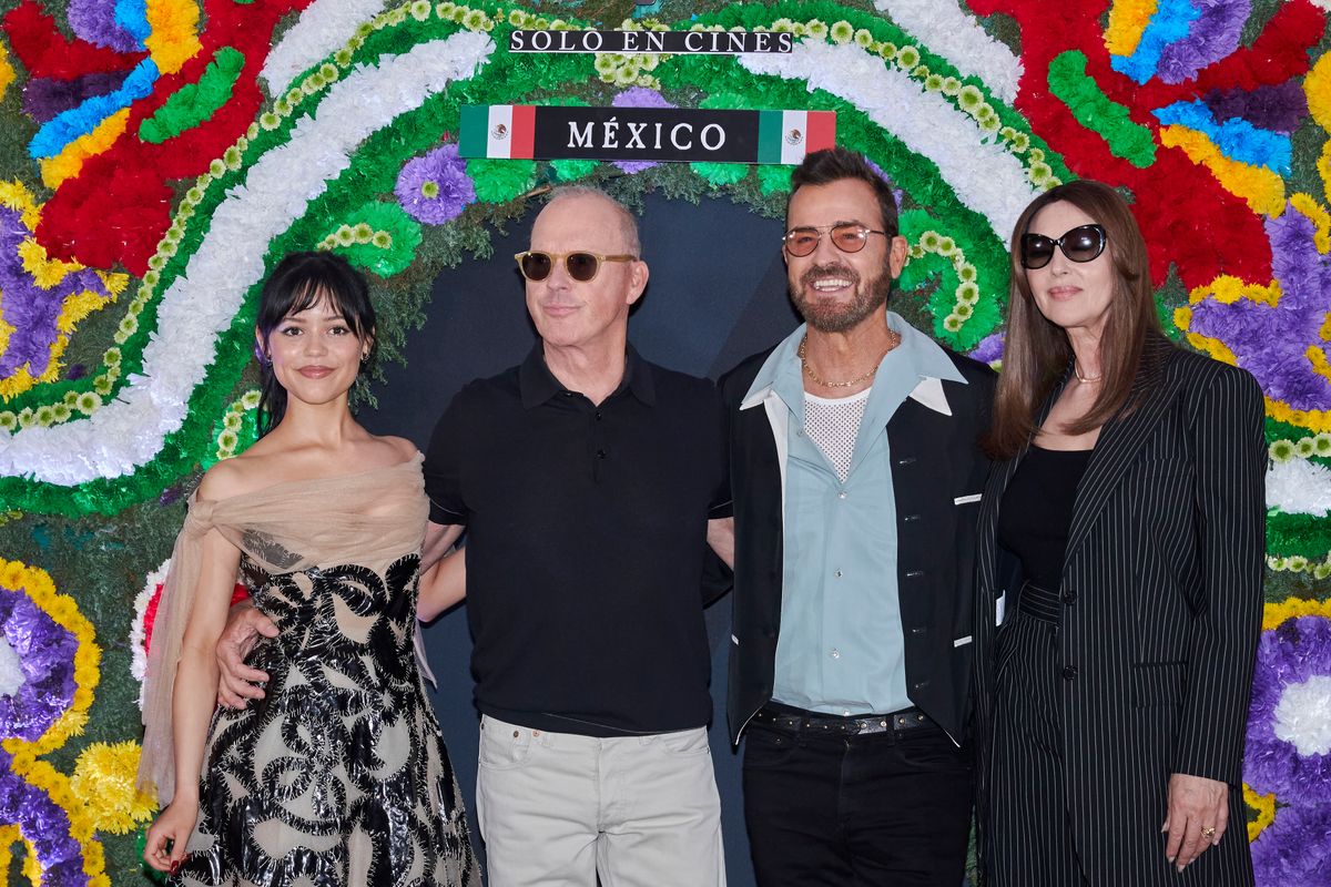 Jenna Ortega, Michael Keaton, Justin Theroux and Monica Belluci