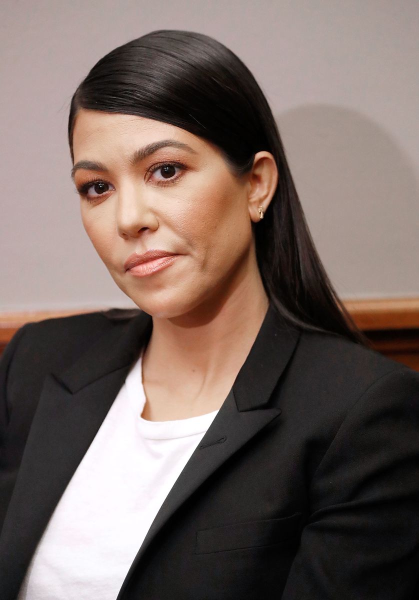 Reality TV Kourtney Kardashian attends a briefing on Capitol Hill in support of bipartisan legislation aimed at reforming how the FDA regulates the personal care products industry in the Russell Senate Office Building on April 24, 2018, in Washington, DC. Kourtney Kardashian and her sister Kylie Jenner launch their Kourt x Kylie makeup collection on April 24.  (Photo by Paul Morigi/Getty Images)