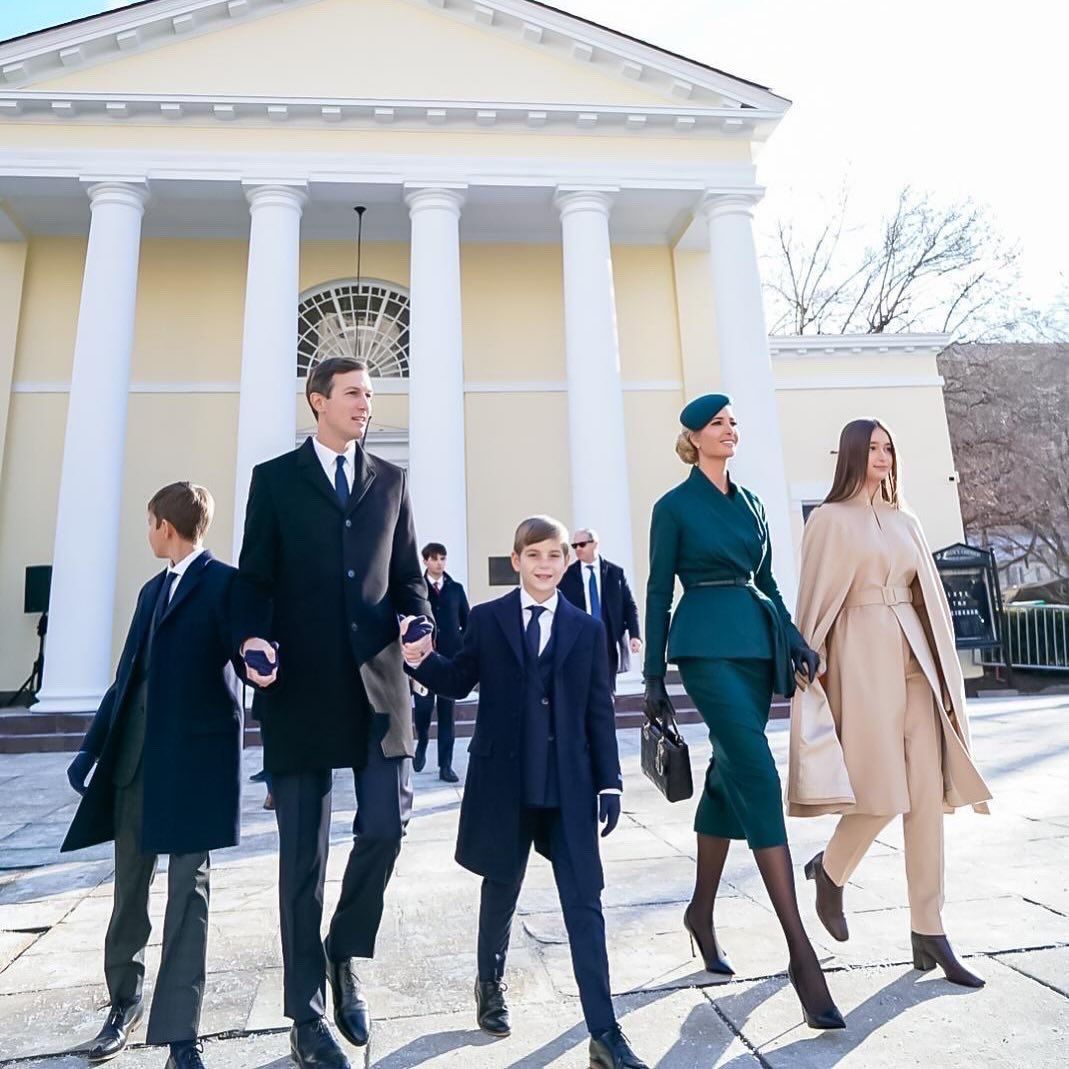 Arabella wore a camel cape coat and pants to her grandfather's inauguration on Jan. 20, 2025