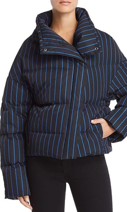 striped puffer jacket