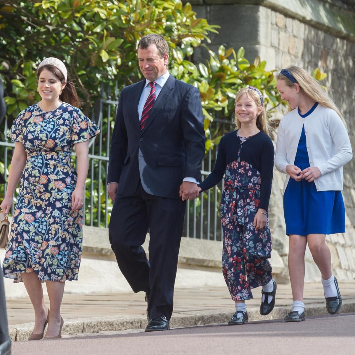 Savannah shared a laugh with her younger sister on their way to Easter service.