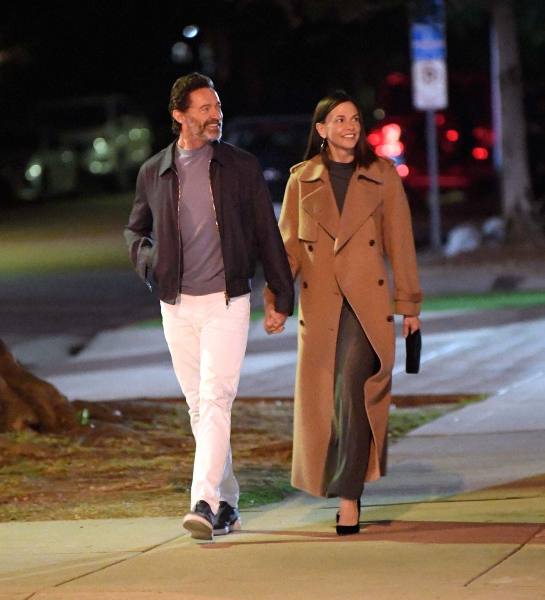 Hugh Jackman and Sutton Foster are spotted out together for the first time as they head to dinner in Los Angeles.