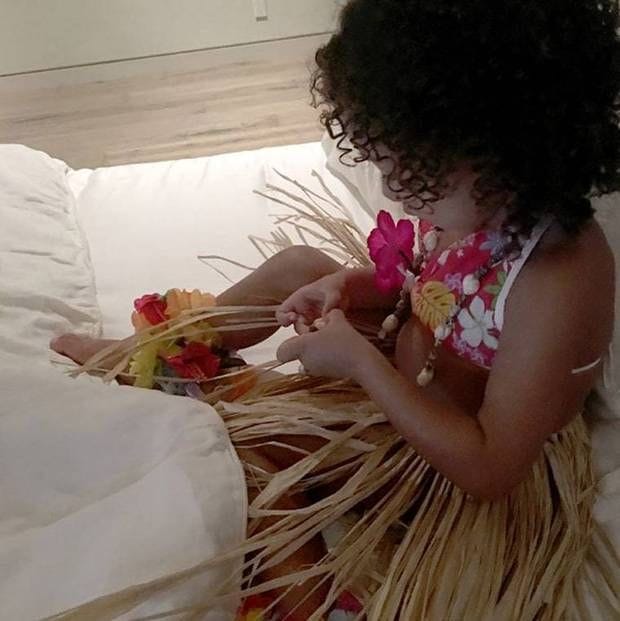 Kim posted this adorable snap of North West as a hula girl.
<br>
Photo: Kim Kardashian West