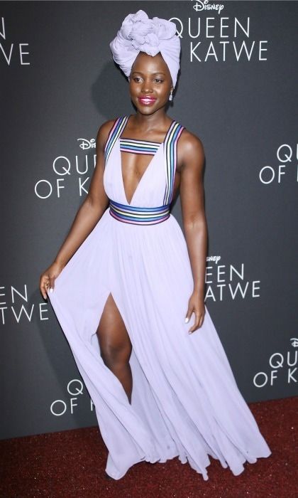 September 20: <a href="https://us.hellomagazine.com/tags/1/lupita-nyongo/"><strong>Lupita Nyong'o</strong></a> took the plunge (and showed some leg) in a sleek lilac gown during the premiere of <i>Queen of Katwe</i> in Hollywood.
Photo: Michael Tran/FilmMagic