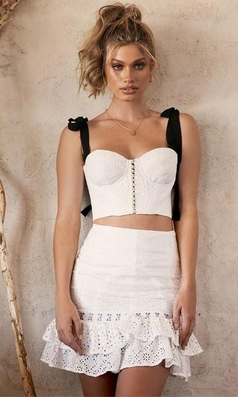 top bustier blanco house of cb