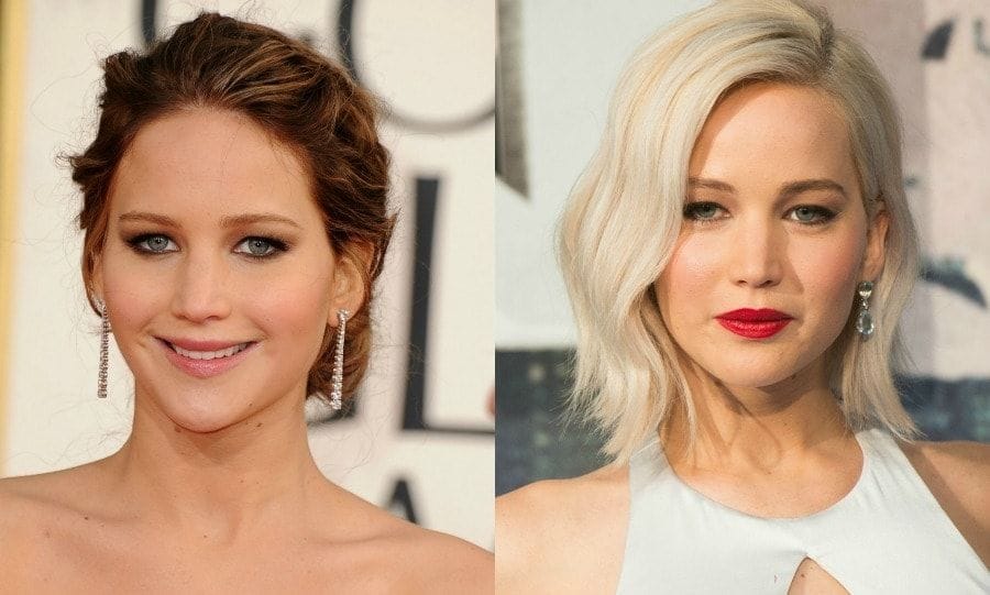 <b>Jennifer Lawrence</b> went from dirty blond to platinum, for some major old Hollywood glam.
Photo: Getty Images