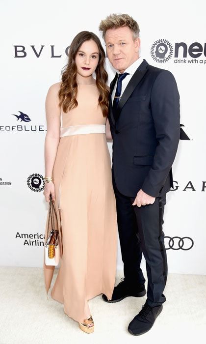 TV Personality Gordon Ramsay was accompanied to the Elton John AIDS Foundation's Oscar Viewing Party by his daughter Holly Anna Ramsay.
Photo: Jamie McCarthy/Getty Images for EJAF