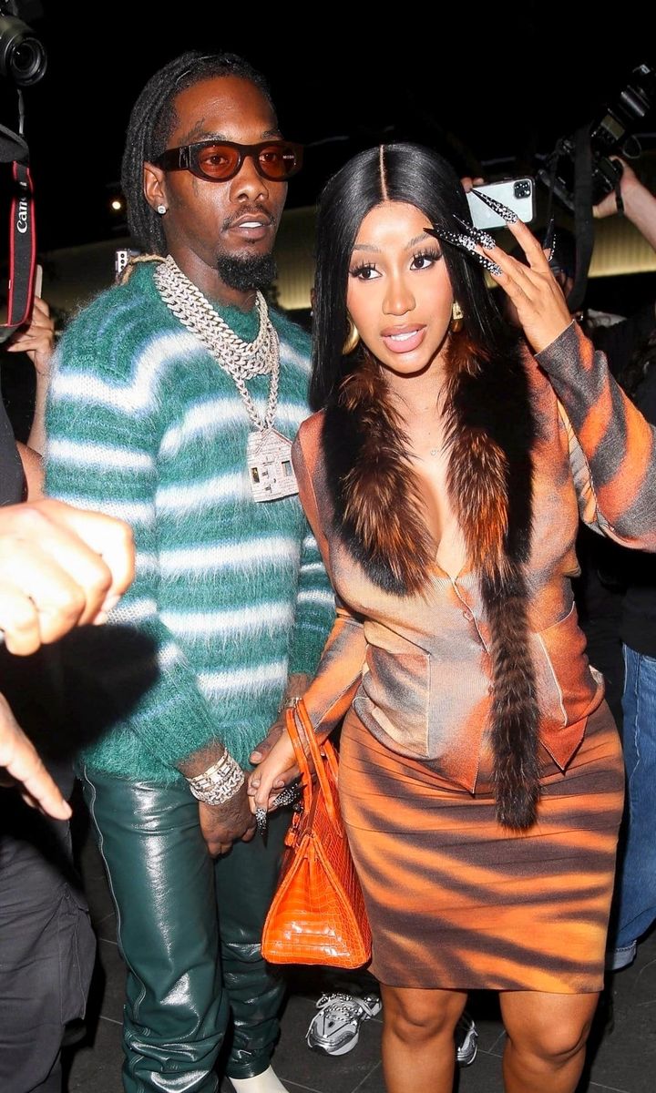 Cardi B flaunts her growing bump while grabbing dinner with Offset after surprise baby announcement