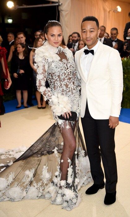 Chrissy Teigen in Marchesa with John Legend
Photo: Dimitrios Kambouris/Getty Images