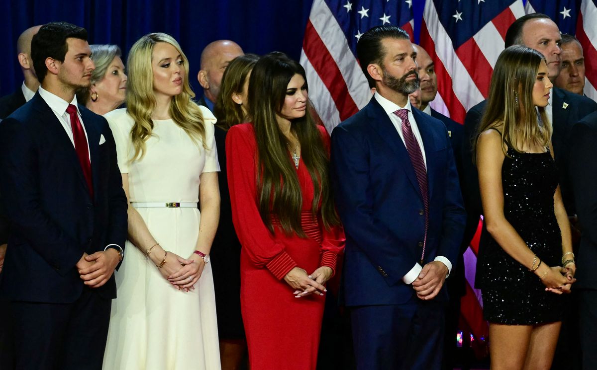 Kai appeared on stage at the West Palm Beach Convention Center with members of the Trump family on election night