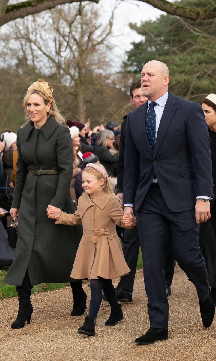 Meanwhile, Mia's little sister Lena strolled with their mom Zara and dad Mike Tindall.