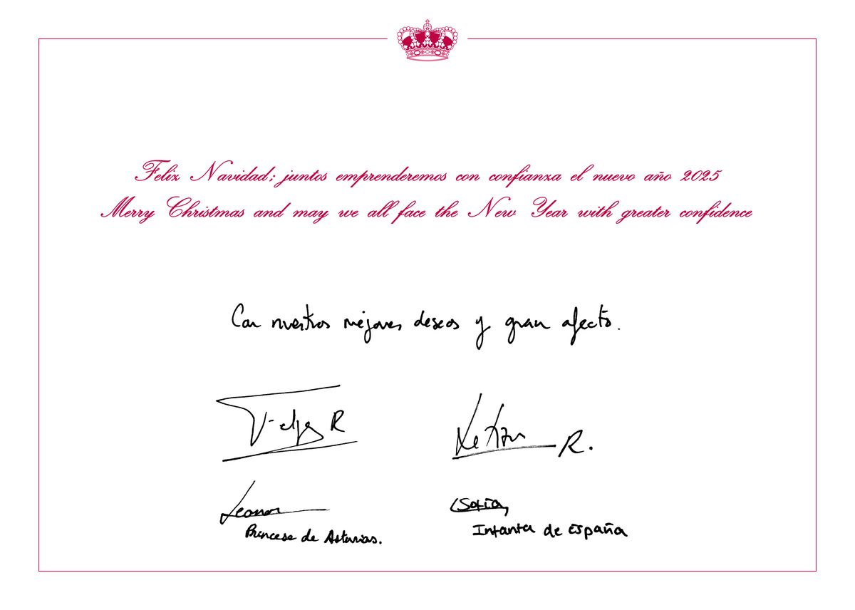 Spanish royal family's 2024 Christmas card