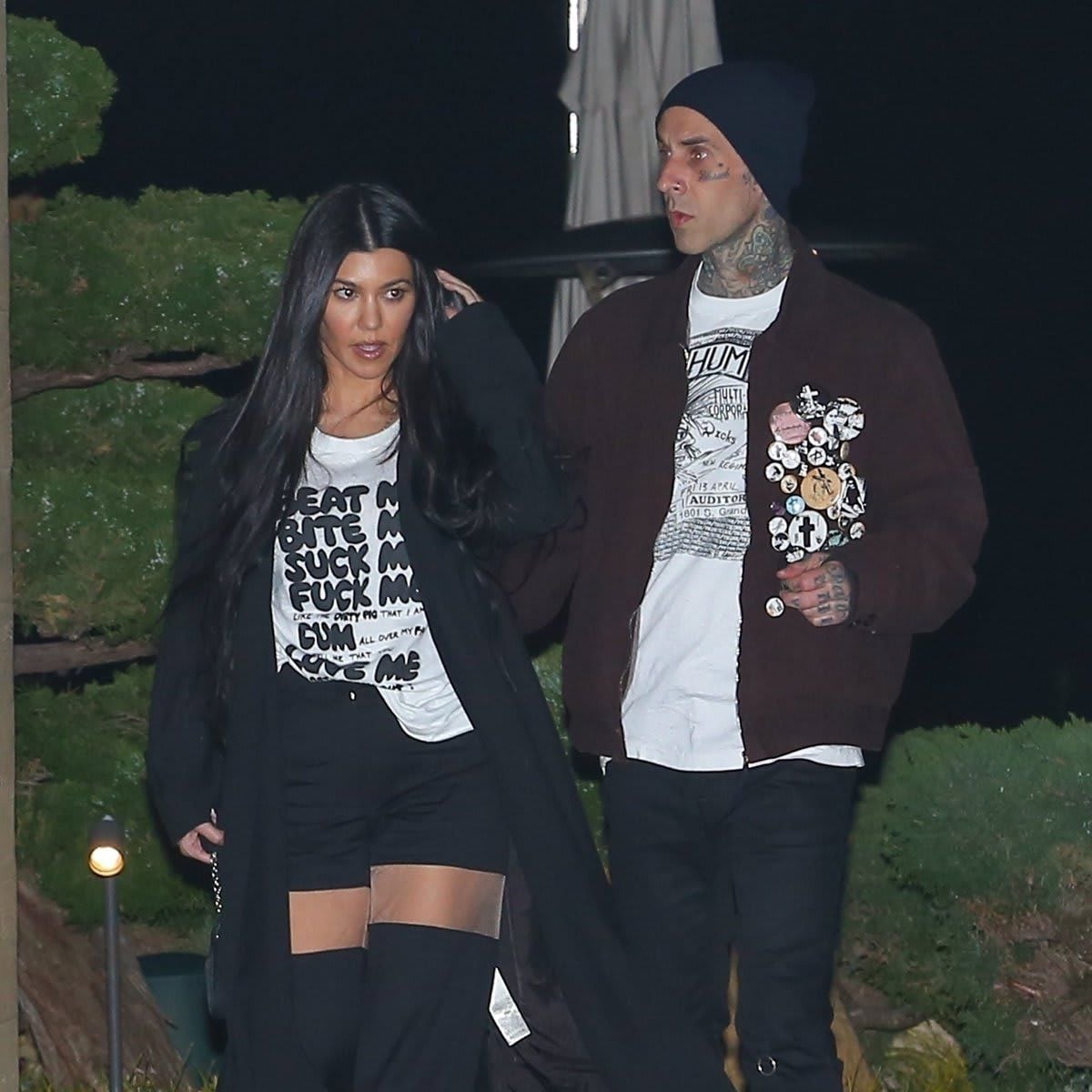 Travis Barker and Kourtney Kardashian.