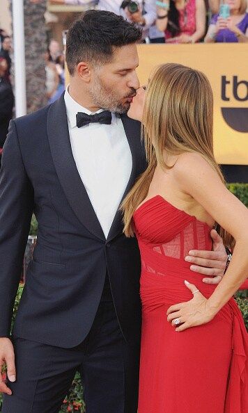 These two aren't shy when it comes to PDA. Joe and Sofia stole a kiss at the 21st Annual Screen Actors Guild Awards back in January 2015.
<br>
Photo: FilmMagic