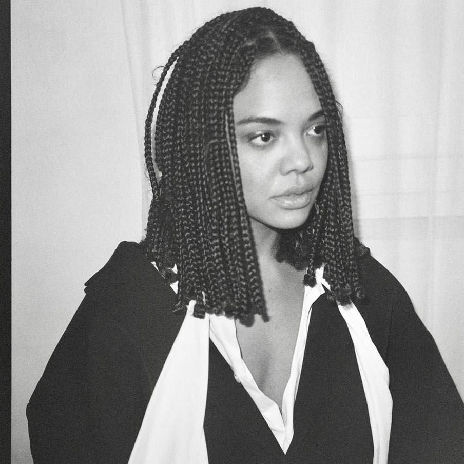 Tessa Thompson hair box braids short