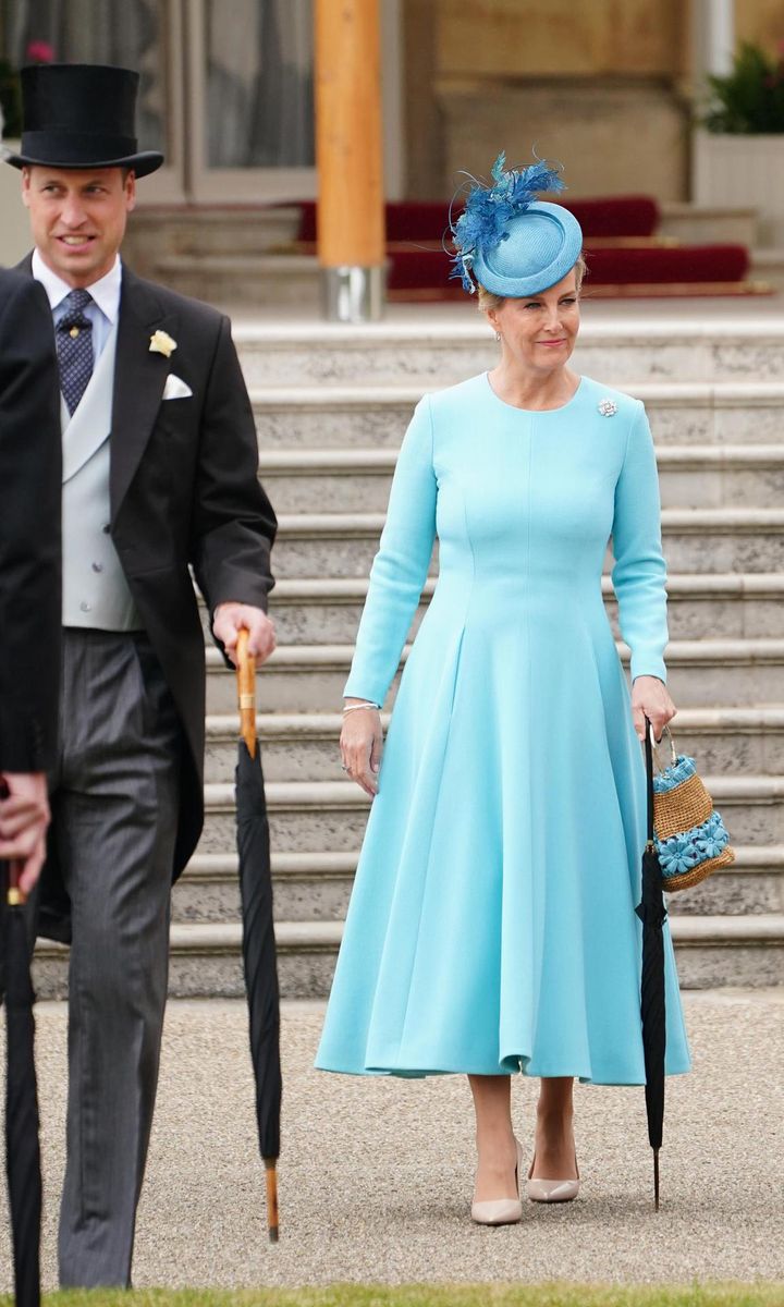 Sophie, Countess of Wessex looked beautiful in a blue midi dress.