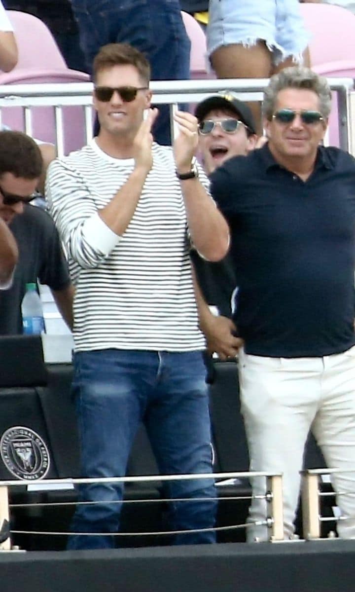 Tom Brady and David Beckham attend the game between Inter Miami and Los Angeles Galaxy