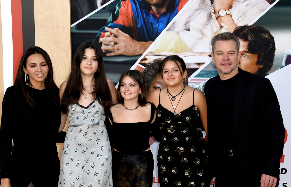 Matt Damon and his daughters at the premiere of 'Air'