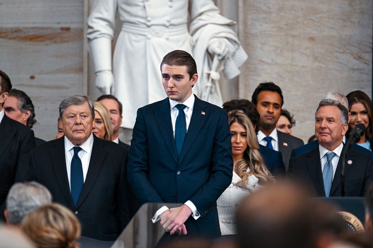 Barron Trump arrives at the inauguration of U.S. President-elect Donald Trump