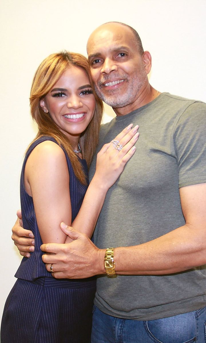 Leslie Grace with her father Francisco Martinez in San Juan, Puerto Rico. (2016)