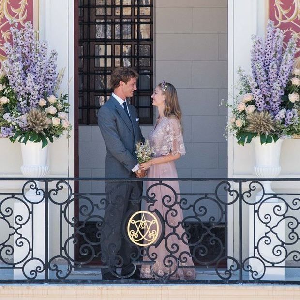 Monaco royal Pierre Casiraghi's bride Beatrice Borromeo wore a dress by Valentino creative directors Maria Grazia Chiuri and Pierpaolo Piccioli for her wedding at the Prince's Palace in July 2015.
Photo: Instagram/@maisonvalentino