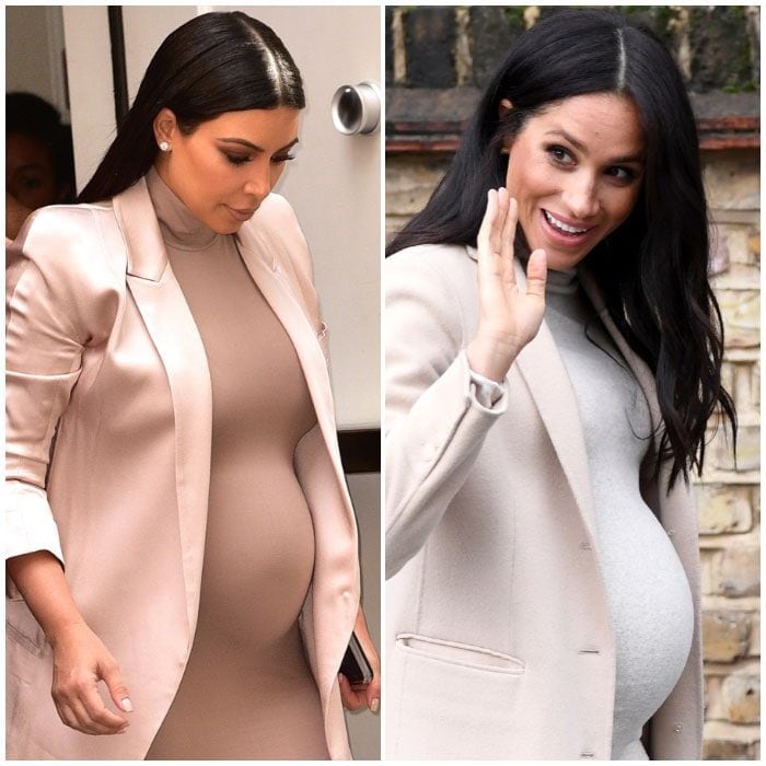 Meghan Markle and Kim Kardashian maternity style