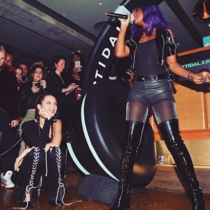 December 16: Bella Hadid celebrated her cover issue of Paper magazine at Kola House in NYC. The supermodel, who attended the event hosted by Tidal, caught a special performance from BFF Justine Skye.
Photo: Instagram/@bellahadid