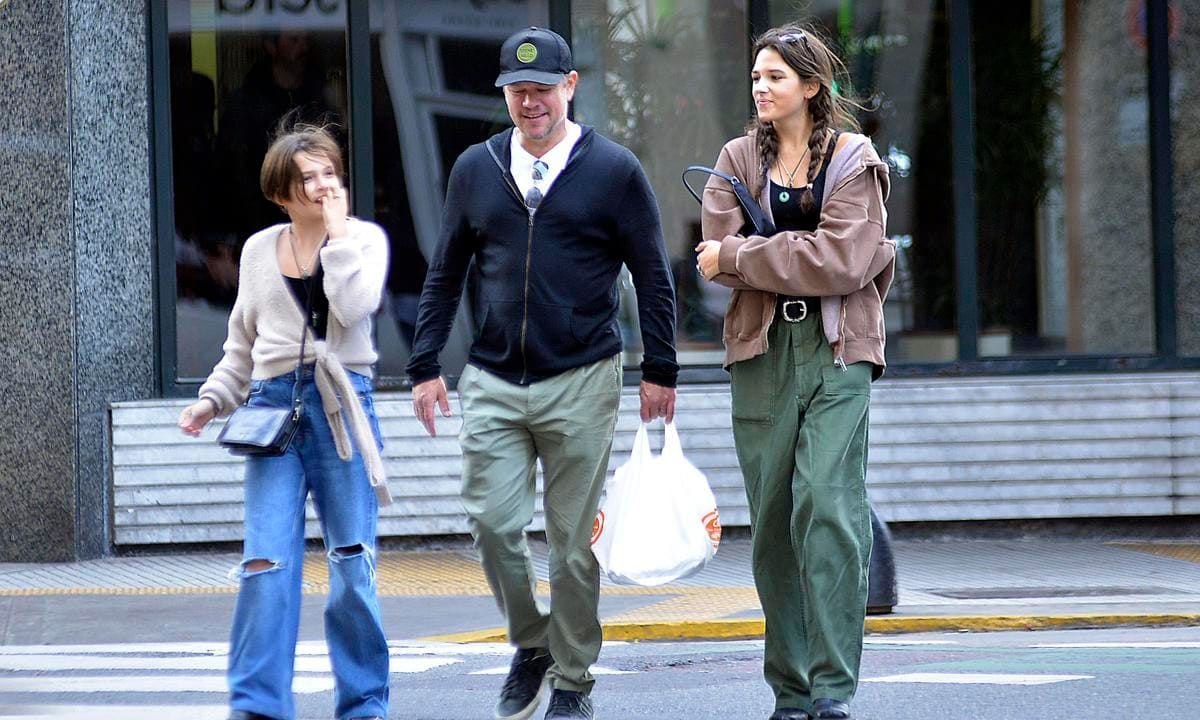 Matt Damon and his family in Argentina