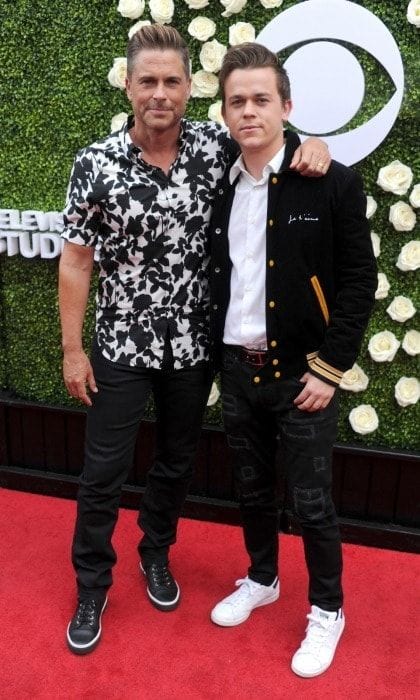 Like father, like son! Rob Lowe, 53, posed with his 22-year-old son John Owen on the carpet for CBS Television Studios' Summer Soiree in L.A. on August 1.
The family pair, who co-star on <i>The Lowe Files</i> together, made for a handsome match, both sporting dark jeans, sneakers and some killer smolders.
Photo: Gregg DeGuire/Getty Images