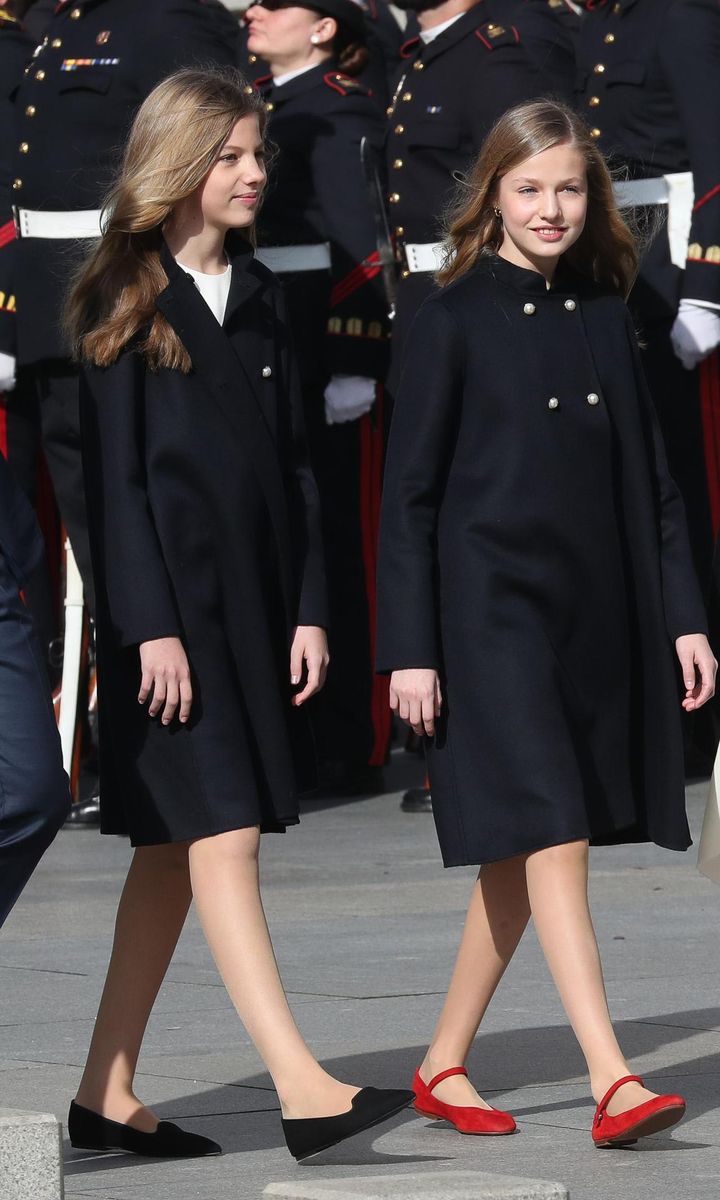 Queen Letizia's daughter Leonor and Sofia formal style