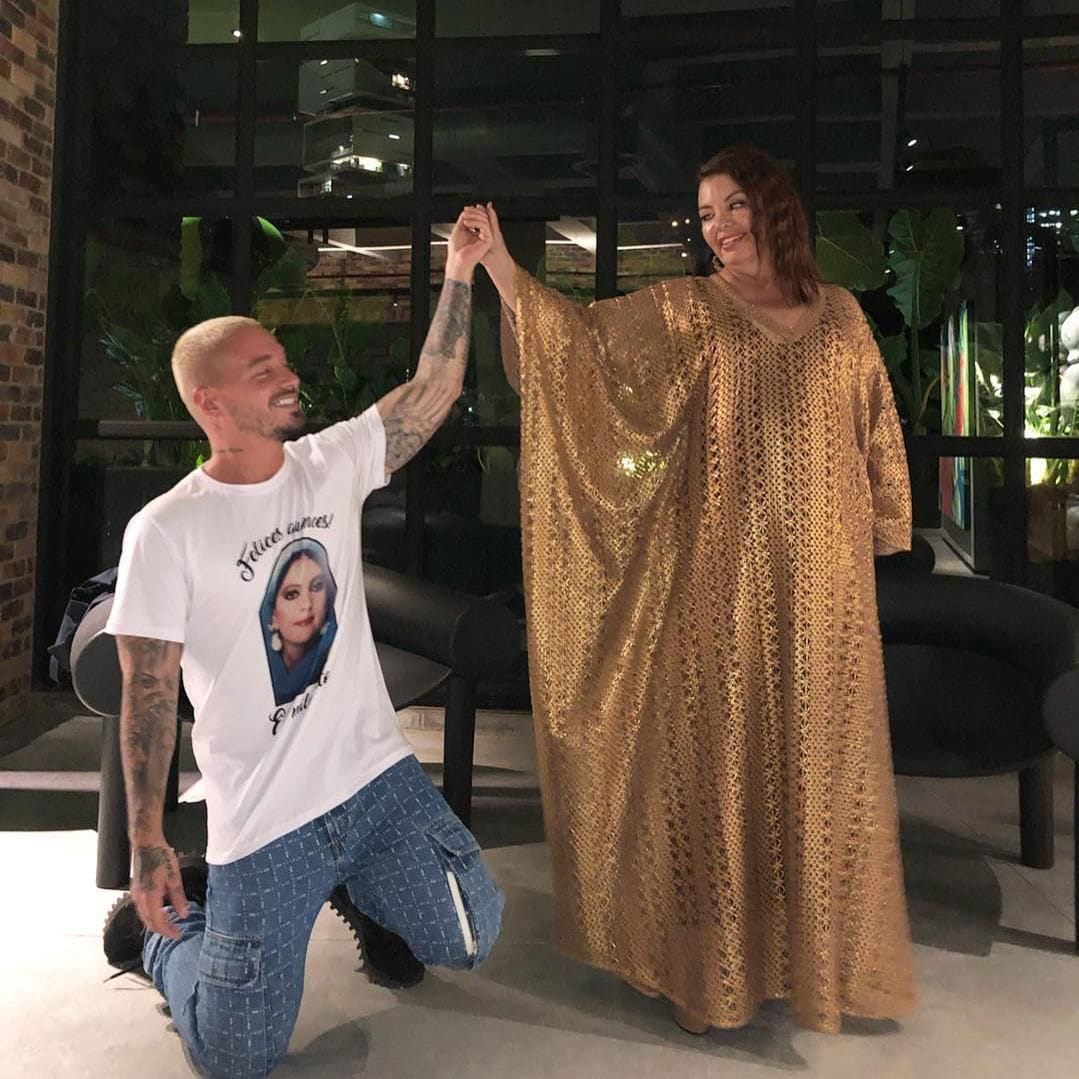 J Balvin and his mother