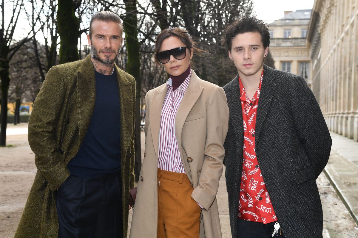 David Beckham, Victoria Beckham and Brooklyn Beckham 