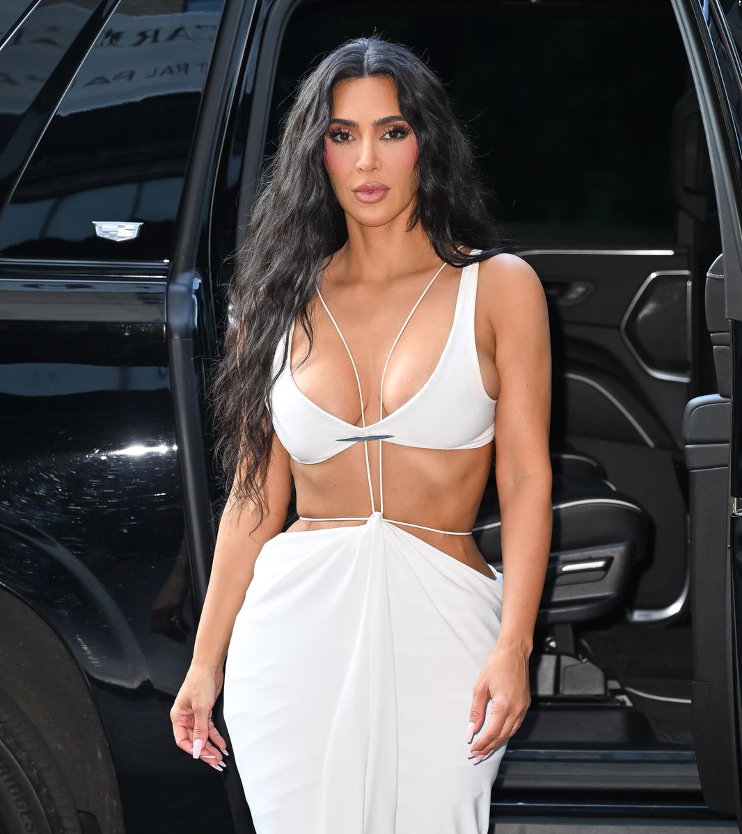 Kim Kardashian is seen in Midtown Manhattan on August 14, 2024, in New York City. (Photo by James Devaney/GC Images)