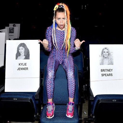 August 27: Miley Cyrus wore an EKAT katsuit while rehearsing for her hosting debut for MTV's Video Music Awards.
<br>
Photo: Getty Images