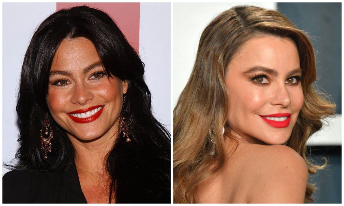 Sofia Vergara and her makeup before and after