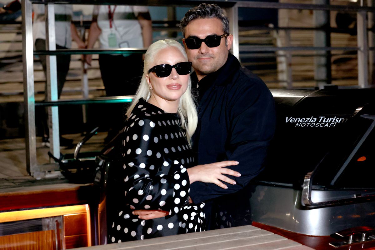 Lady Gaga and Michael Polansky are seen arriving for the 81st Venice International Film Festival