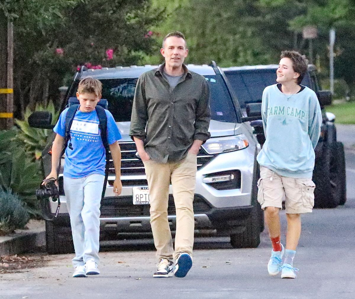 Ben Affleck walks to get ice cream with his kids Fin and Samuel on a Friday night.