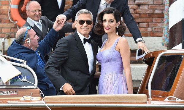 The star recalled the moment he proposed to his wife Amal.
Photo: GC Images