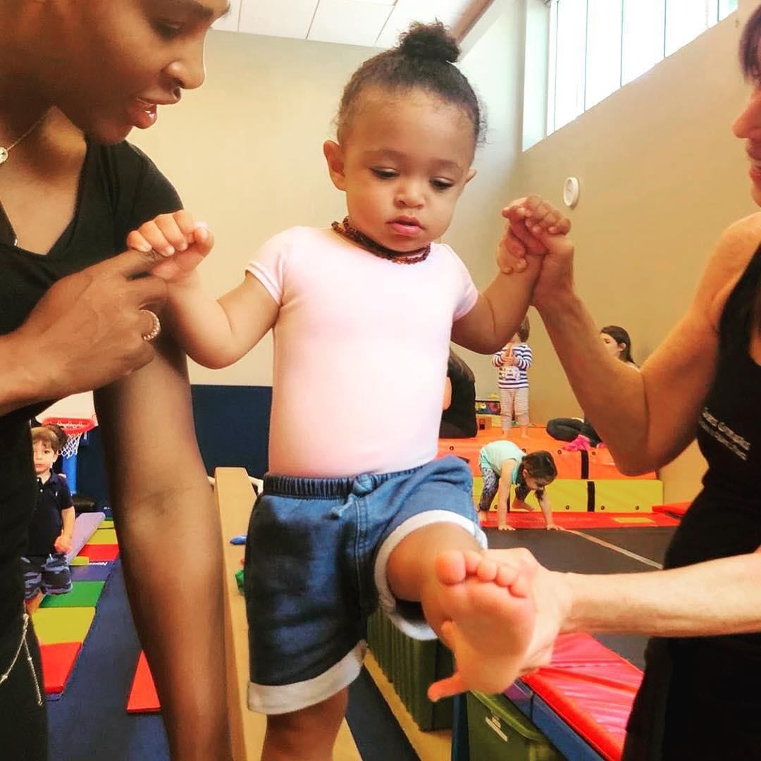 Serena Williams' daughter Olympia dpes gymnastics