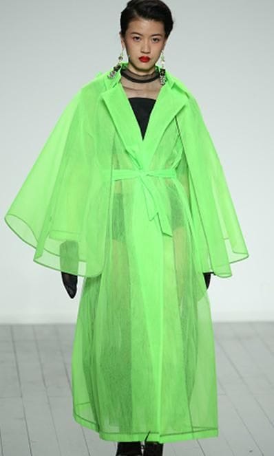 Neon green coat at On-Off